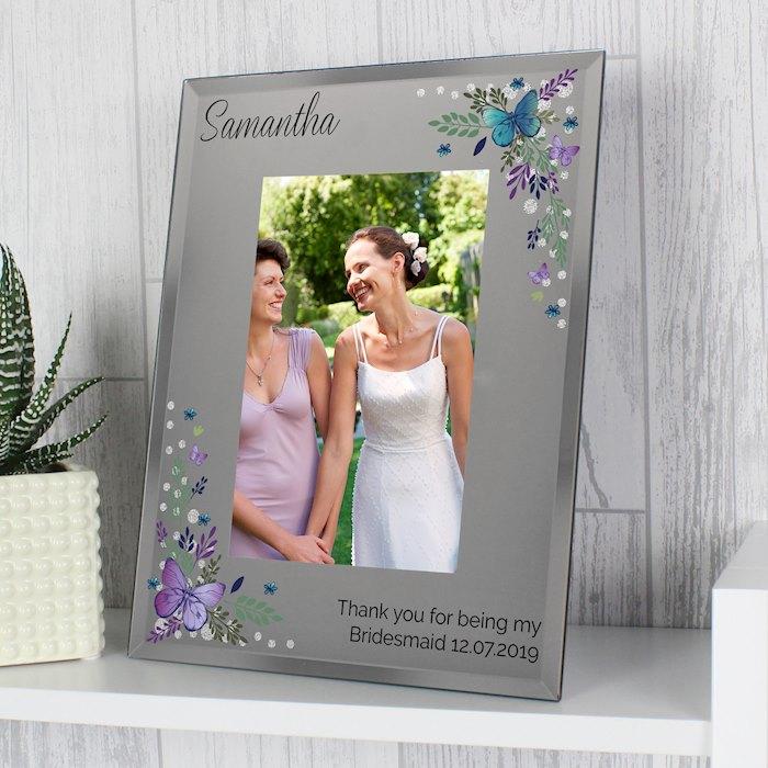 Personalised Glass Diamante Photo Frames