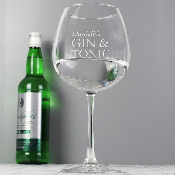 Personalised Gin Glass For Him | Dad | Brother | Husband | Boyfriend 