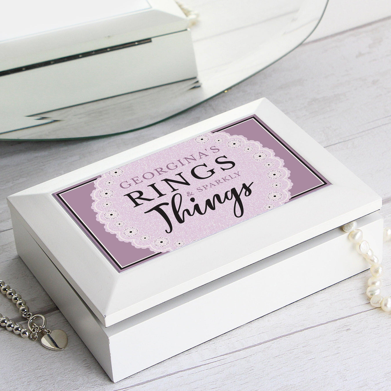 Personalised White Jewellery Boxes