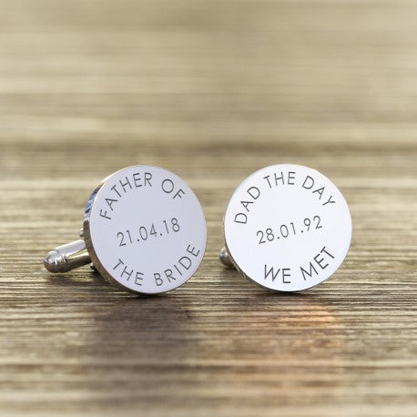 Personalised Father Of The Bride Cufflinks