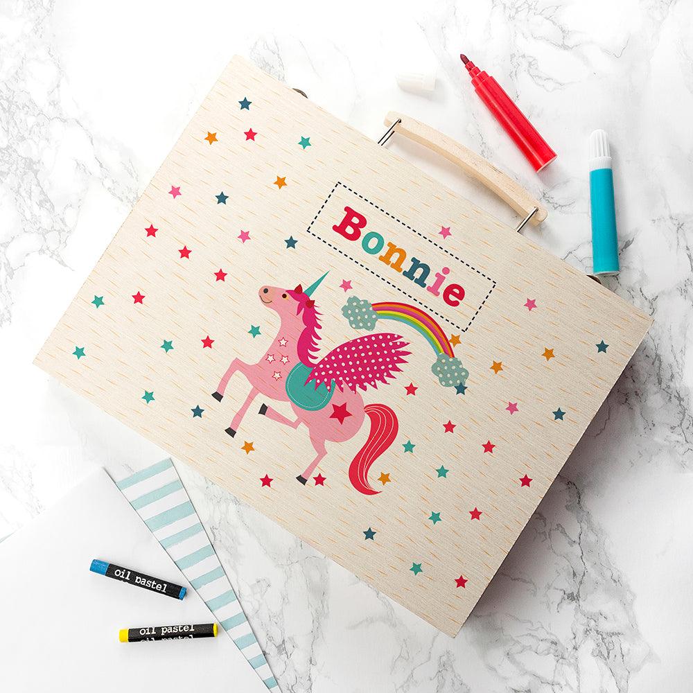 Personalised Wooden Art Colouring Box Sets