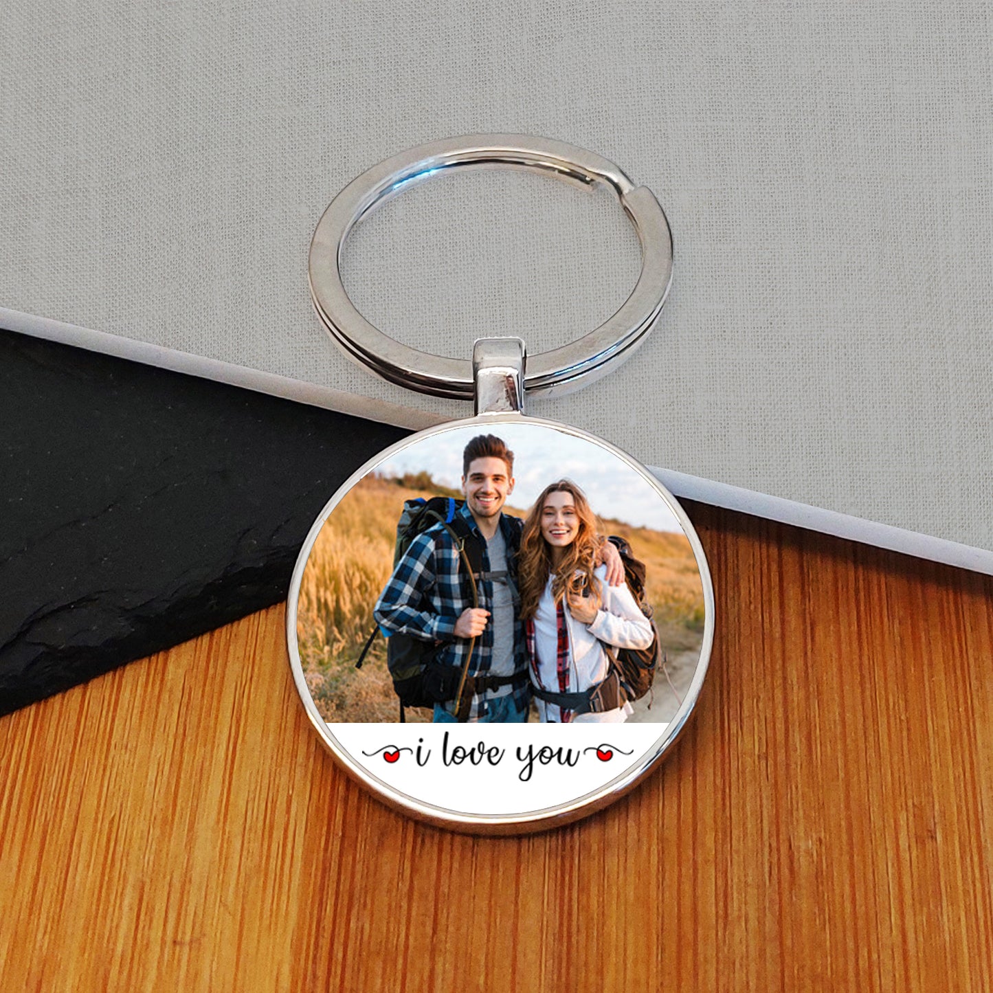 I Love You Photo Upload Keyring