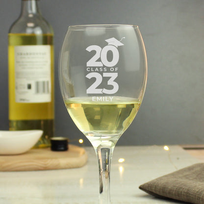 Personalised Class of Graduation Wine Glass - Graduation Gift