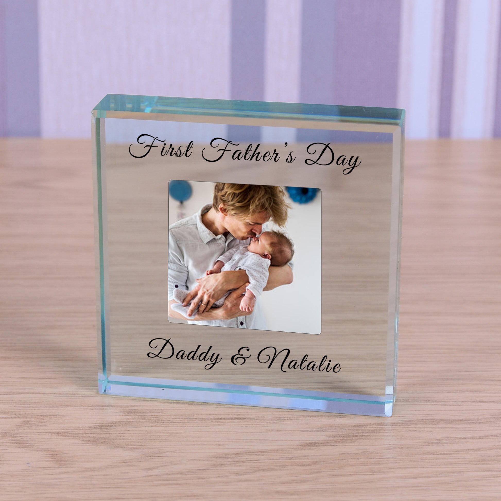 Personalised First Father’s Day Photo Glass Token - Daddy &