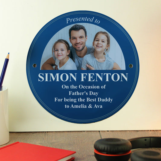 Personalised Photo Upload Heritage Plaque - Gift For Dad Grandad