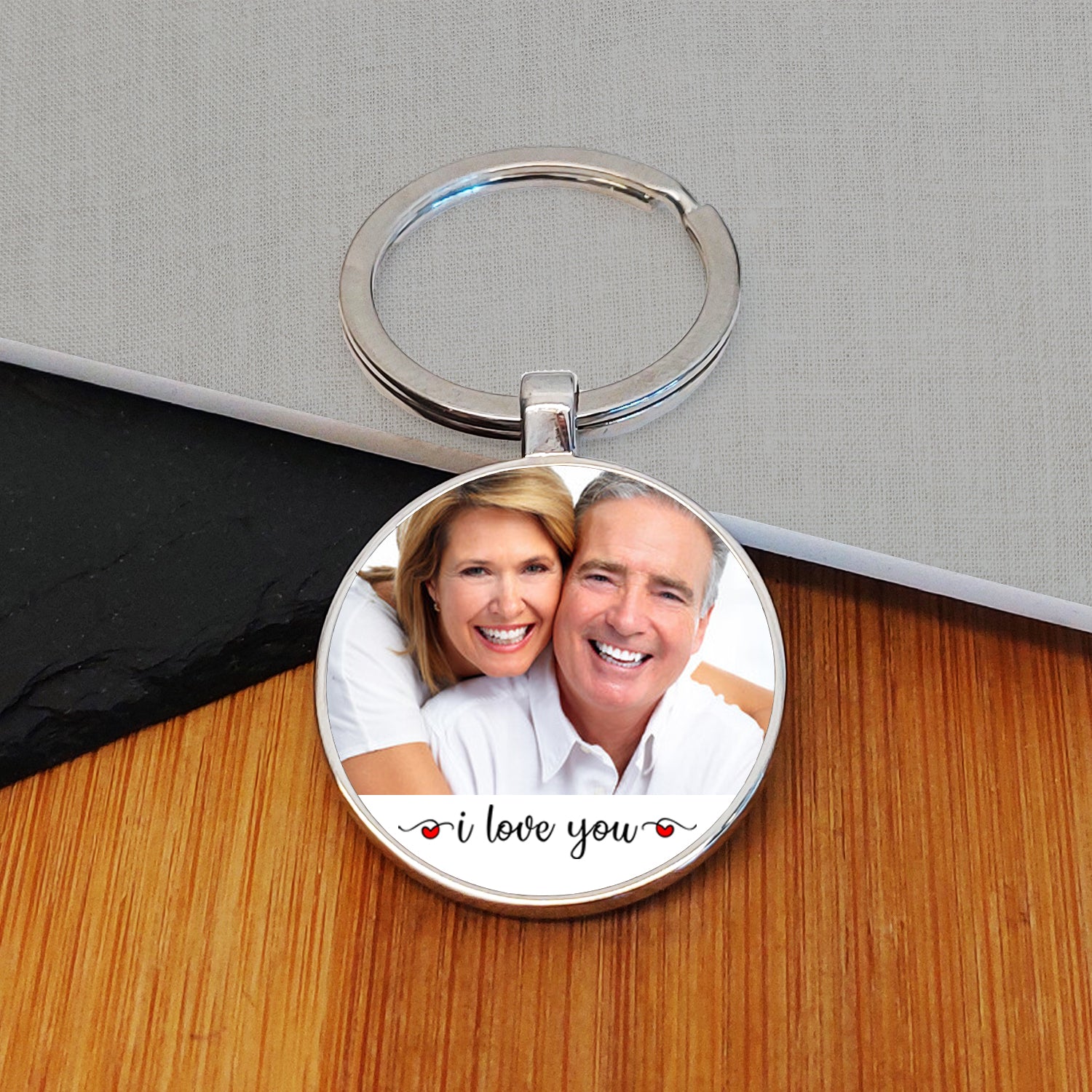 I Love You Photo Upload Keyring