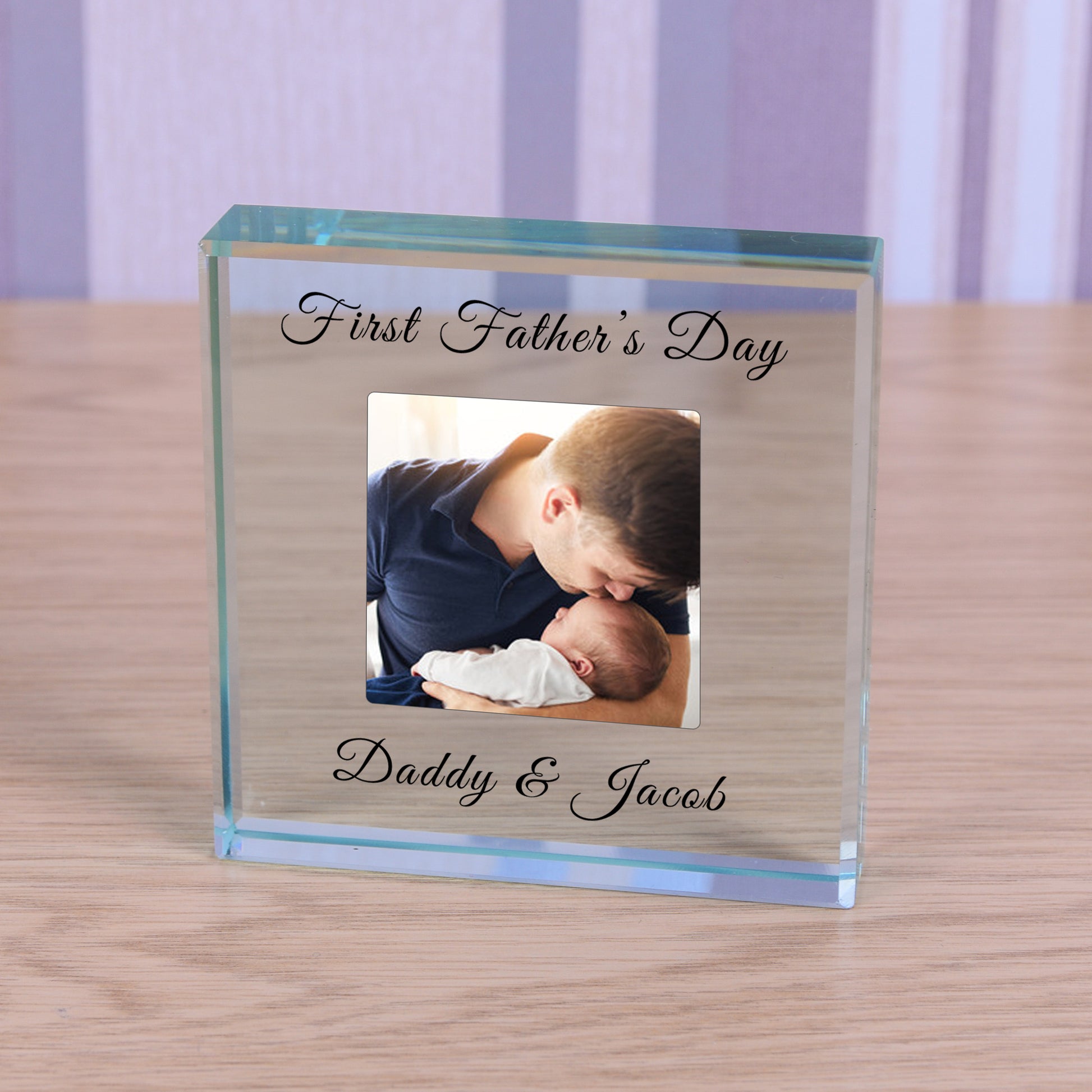 Personalised First Father’s Day Photo Glass Token - Daddy &