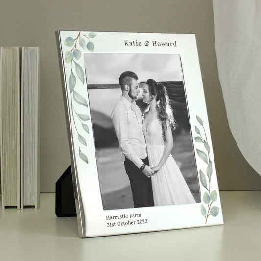 Personalised Botanical Wedding Photo Frame