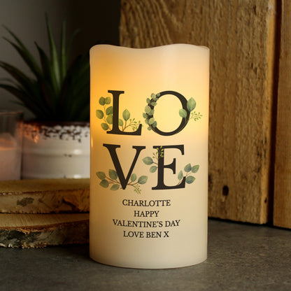 Personalised LOVE Wedding LED Candle