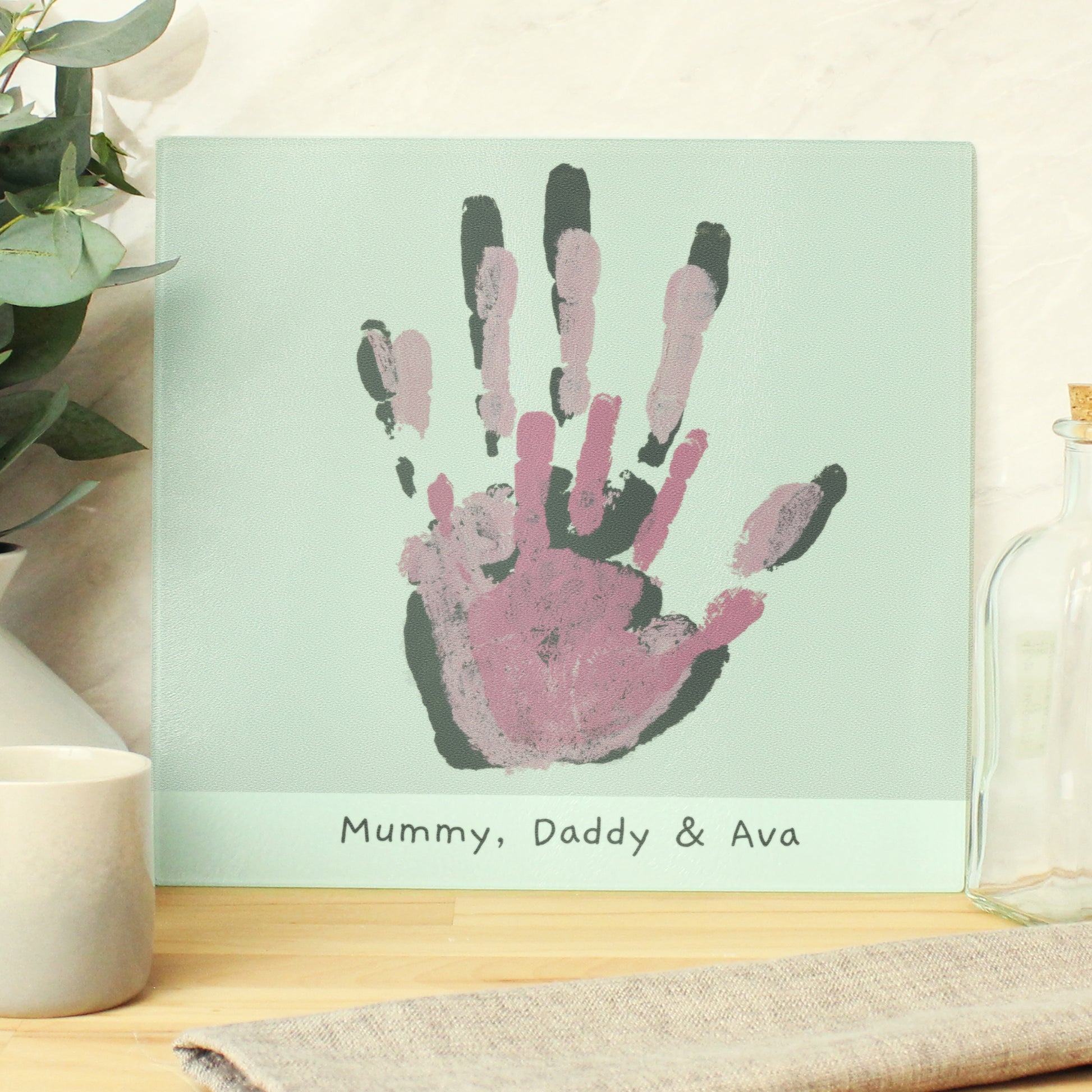 Personalised Childrens Drawing Photo Upload Glass Chopping Board