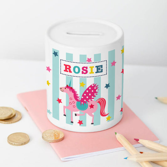 Personalised Unicorn Money Box