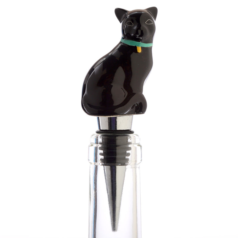 Ceramic Black Cat Bottle Stopper