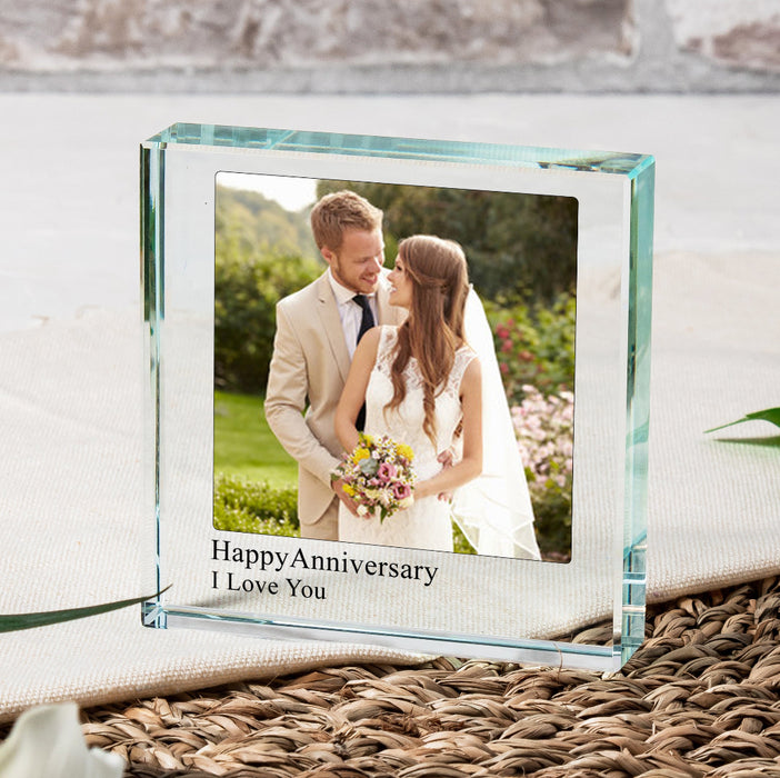 Personalised Photo Upload Crystal Glass Ornament