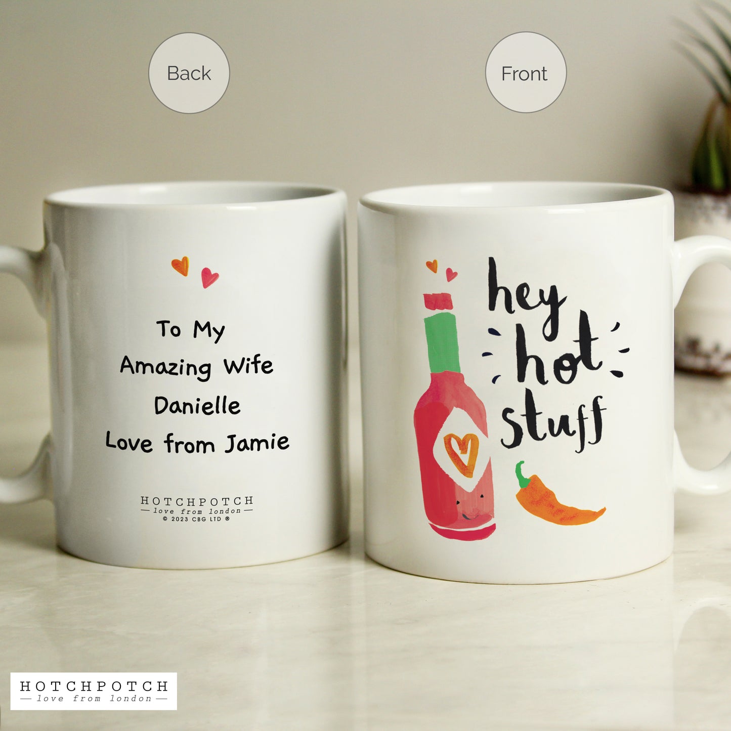 Personalised Hey Hot Stuff Mug