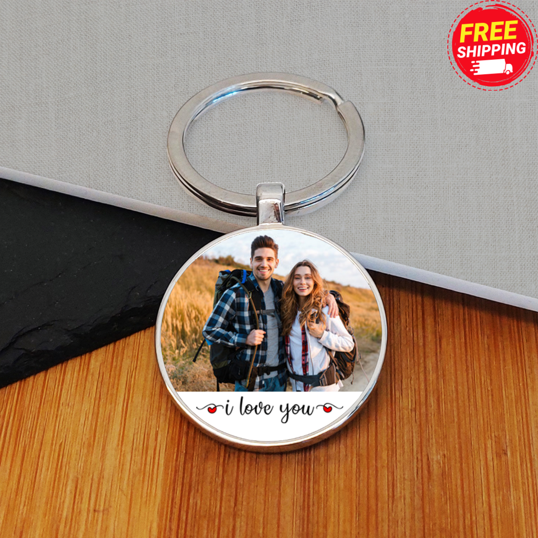 I Love You Photo Upload Keyring