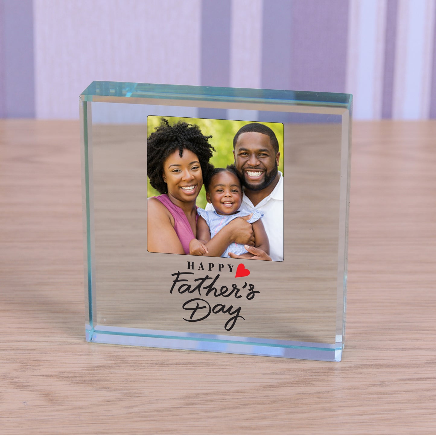 Happy Fathers Day Photo Glass Token Keepsake Gift