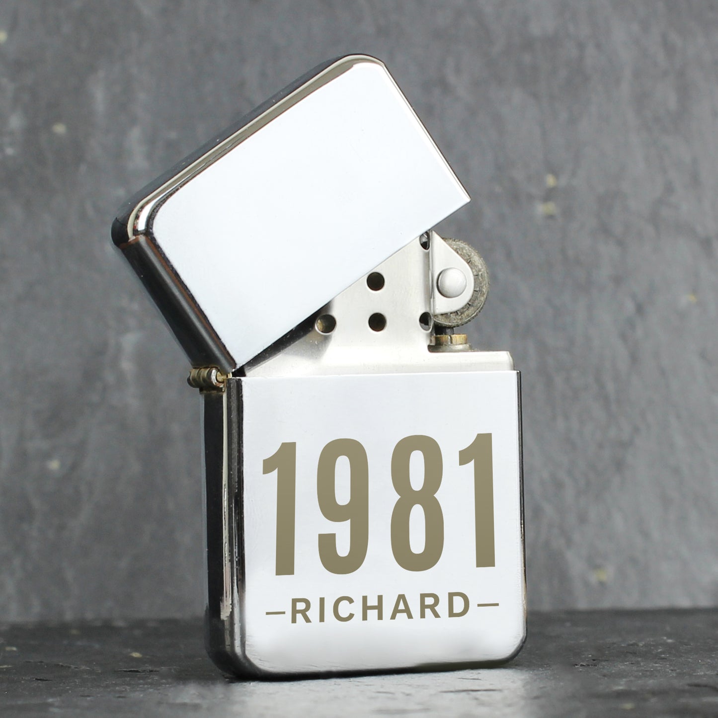 Personalised Birthday Silver Lighter