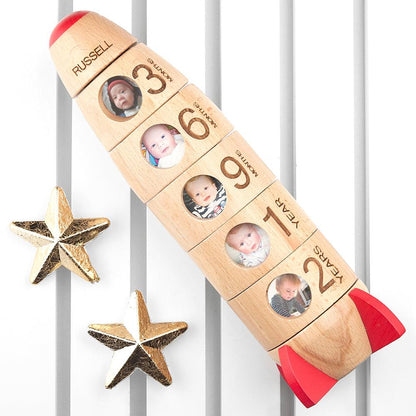 Personalised Baby Milestones Rocket Photo Frame