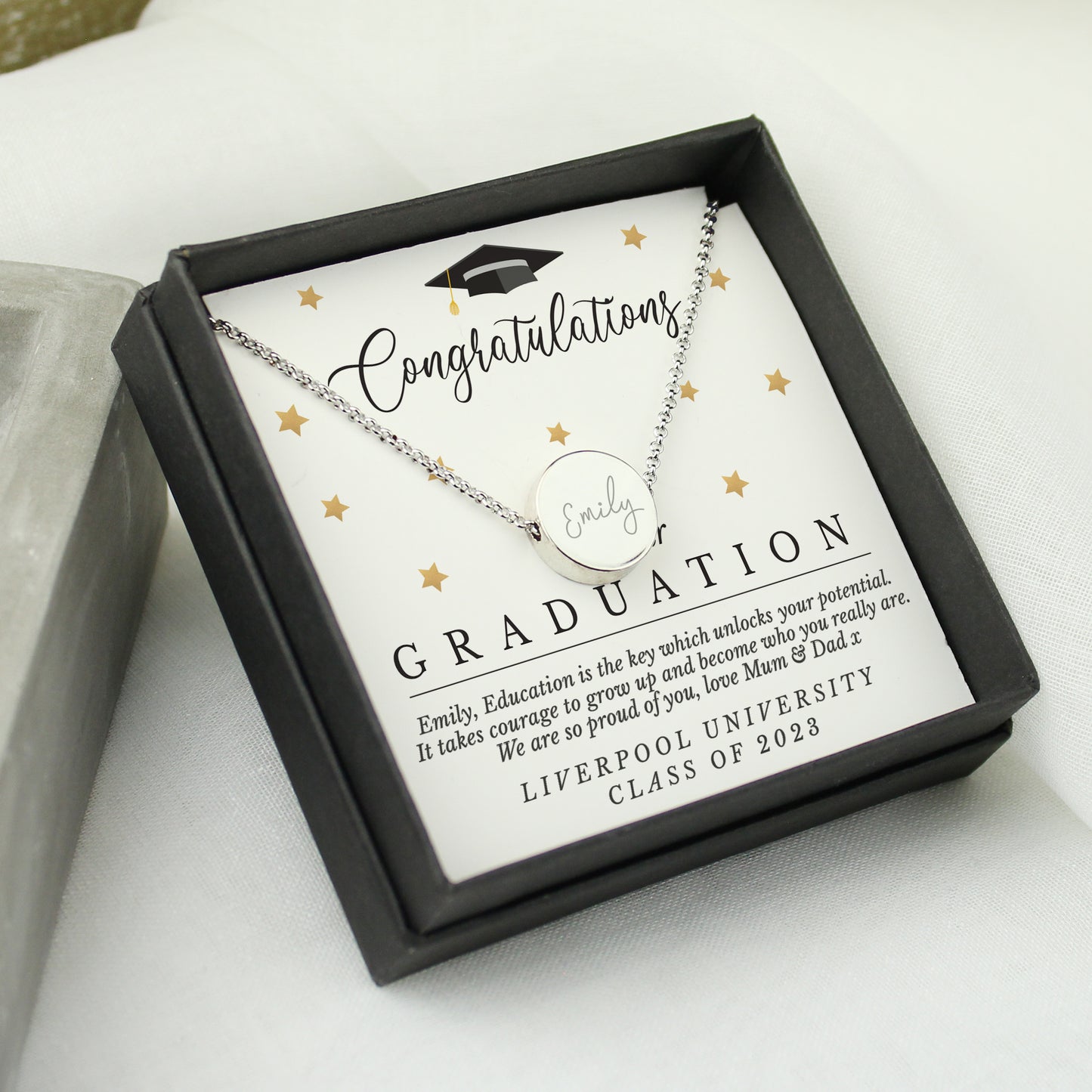 Personalised Graduation Necklace With Gift Box