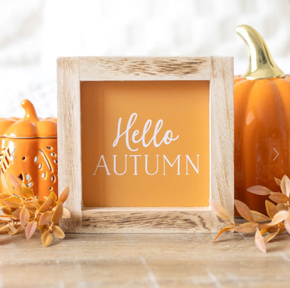 Hello Autumn Wooden Frame Sign Decor