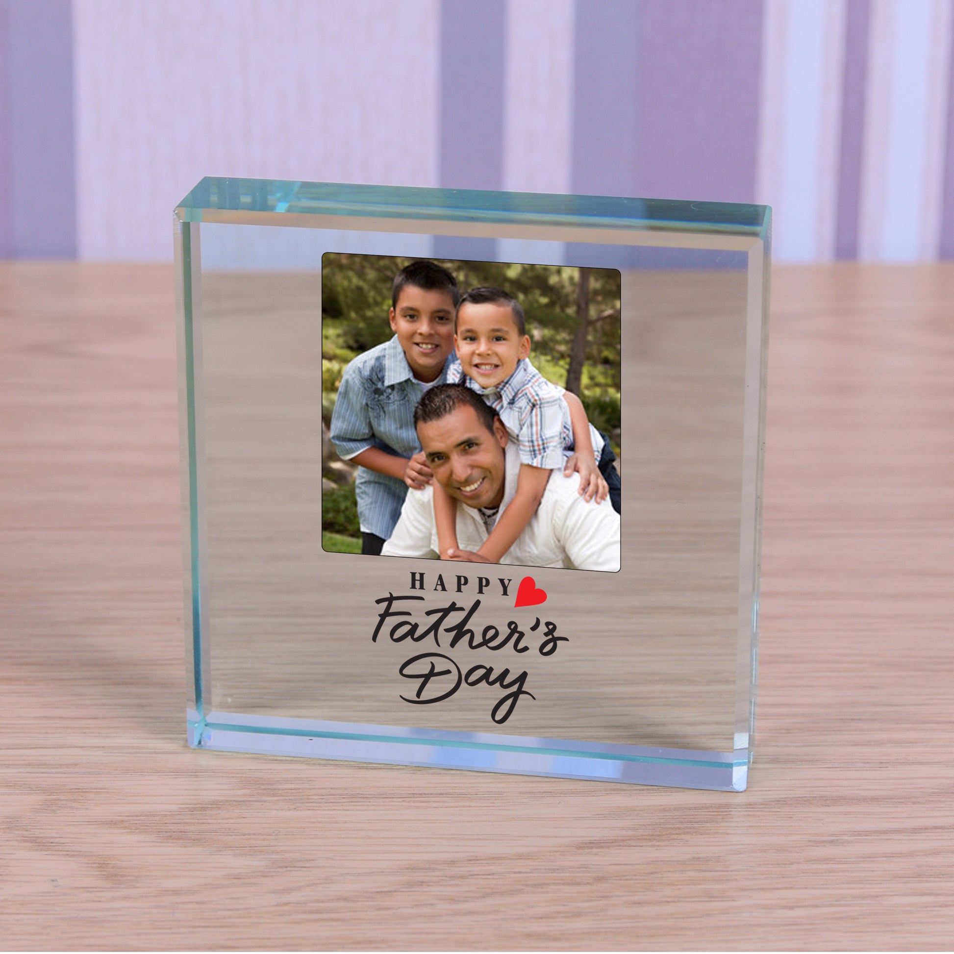 Happy Fathers Day Photo Glass Token Keepsake Gift