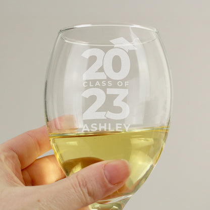 Personalised Class of Graduation Wine Glass - Graduation Gift