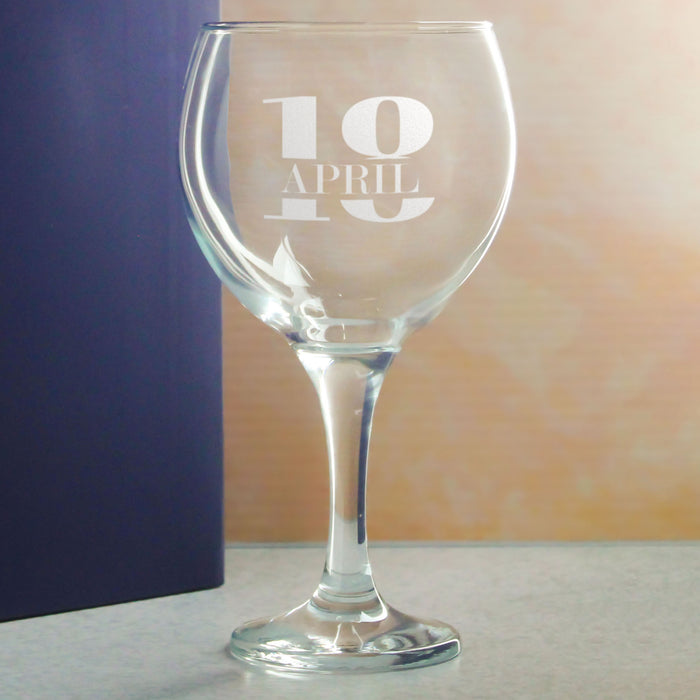 Engraved Gin Balloon Cocktail Glass with Name in 18 Design Image 4