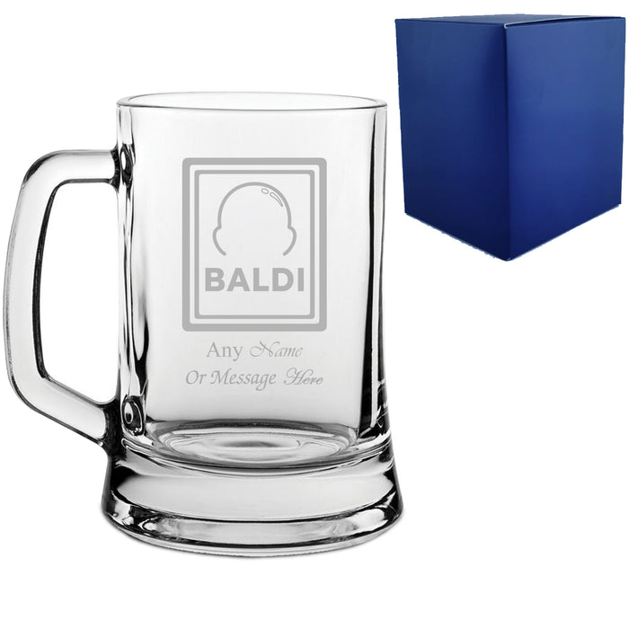 Funny Engraved Baldi Beer Tankard Glass