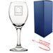 Engraved Wine Glass with Baldi Design, Add a Personalised Message to the Reverse Image 2