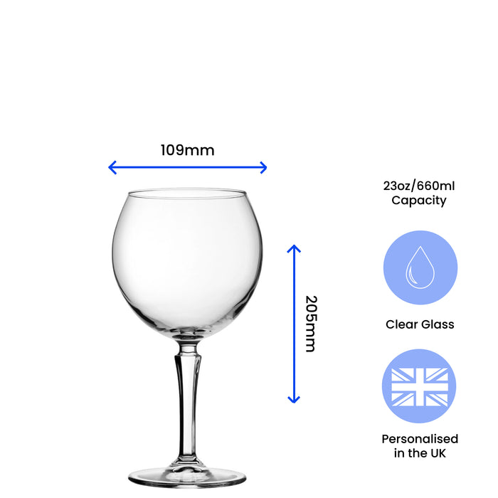 Engraved Hudson Gin Balloon Cocktail Glass with Name in 18 Design Image 6