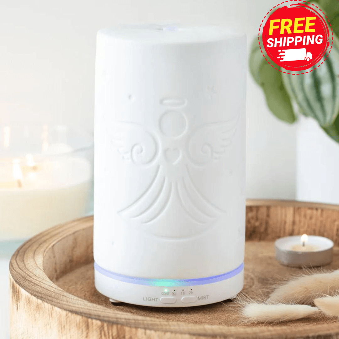 White Ceramic Guardian Angel Electric Aroma Diffuser