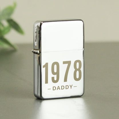 Personalised Birthday Silver Lighter