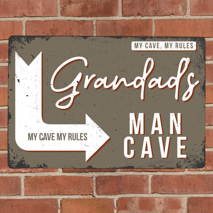 Personalised Man Cave Metal Sign - Gift For Dad - Grandad