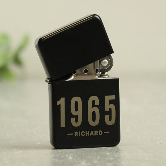 Personalised Birthday Black Lighter