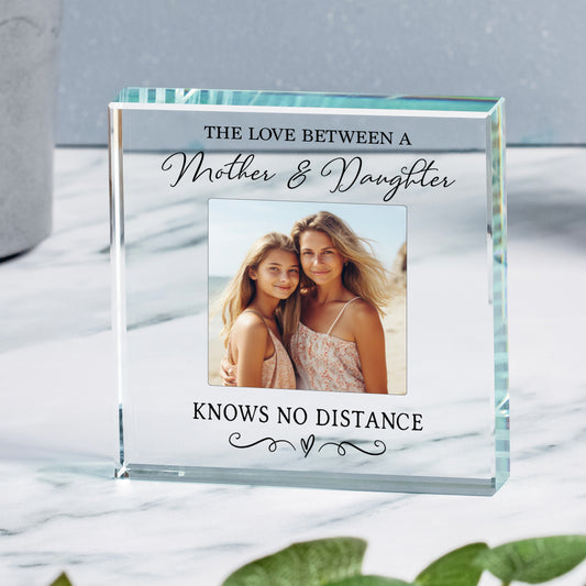 The Love Between Mother and Daughter Photo Glass Token Keepsake Gift