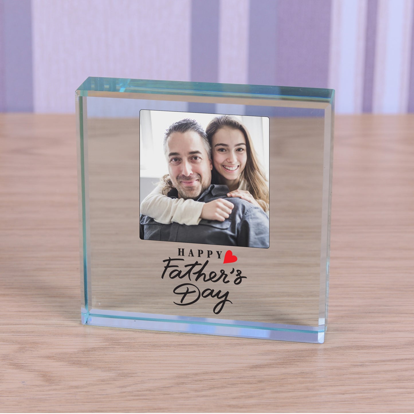 Happy Fathers Day Photo Glass Token Keepsake Gift