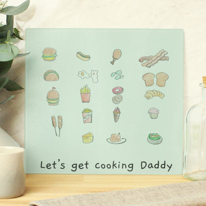 Personalised Childrens Drawing Photo Upload Glass Chopping Board