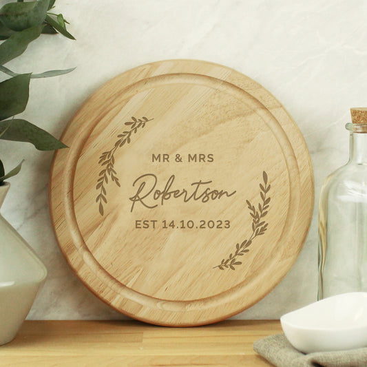 Personalised Wedding Wooden Chopping Board