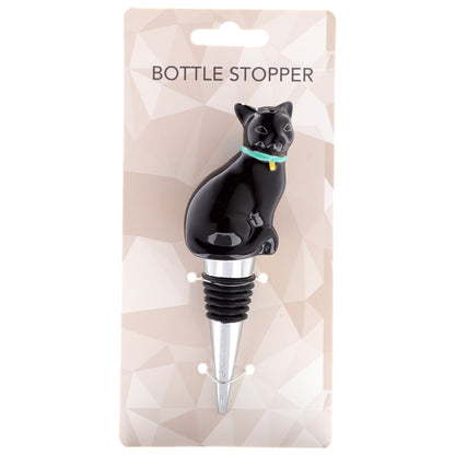 Ceramic Black Cat Bottle Stopper