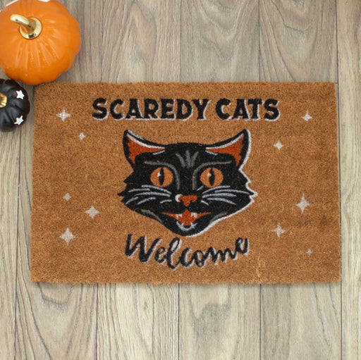 Halloween Scaredy Cats Welcome Doormat