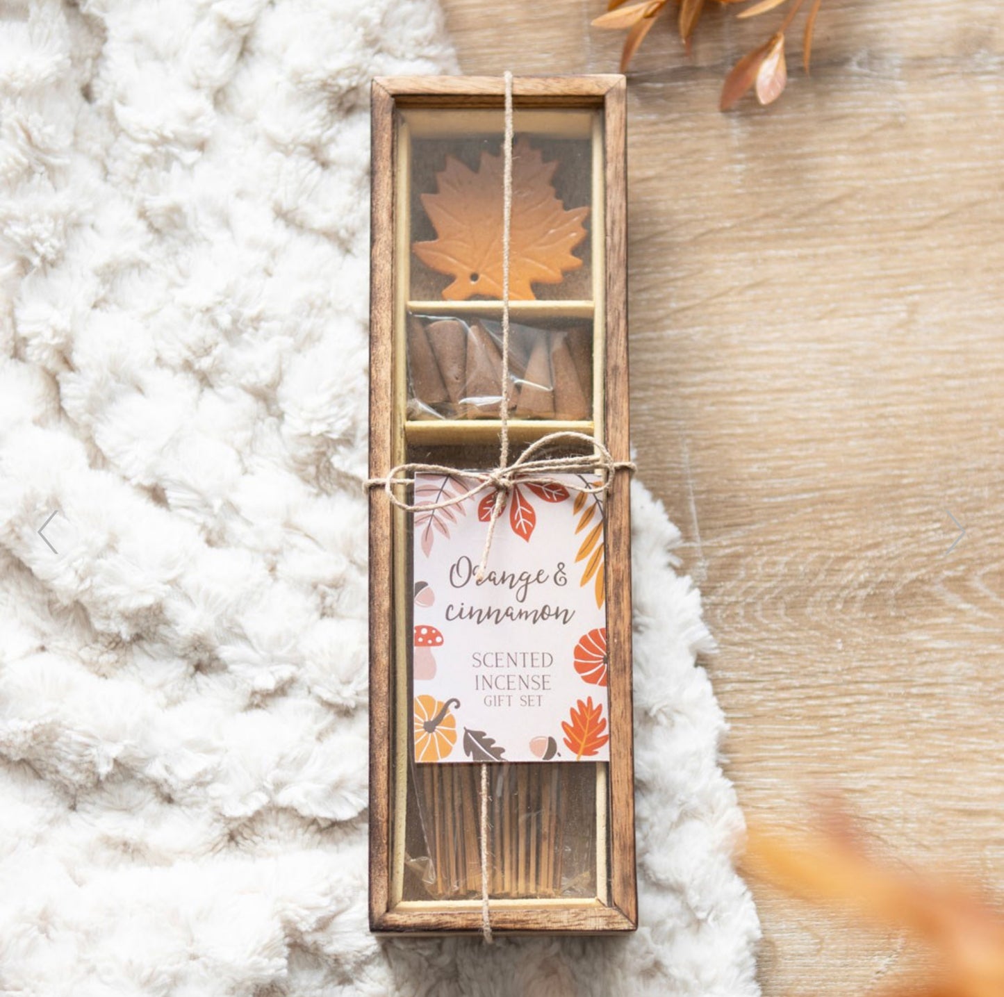 Autumn Leaf Orange & Cinnamon Incense Gift Set