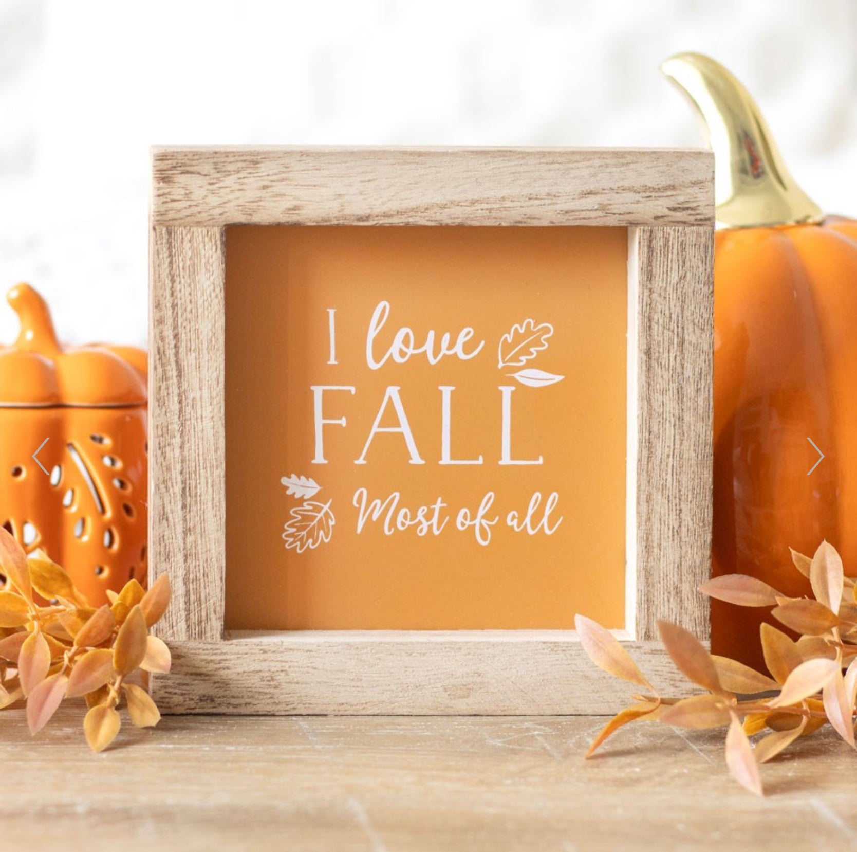 I Love Fall Most of All Autumn Wooden Frame Sign