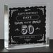 Personalised 50th Birthday Vintage Crystal Glass Block