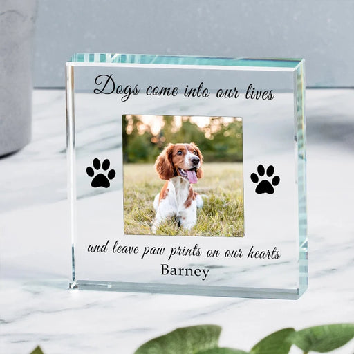 Personalised Dog Memorial Glass Block