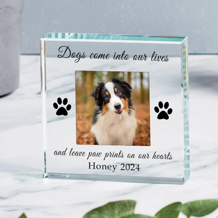 Personalised Dog Memorial Glass Block