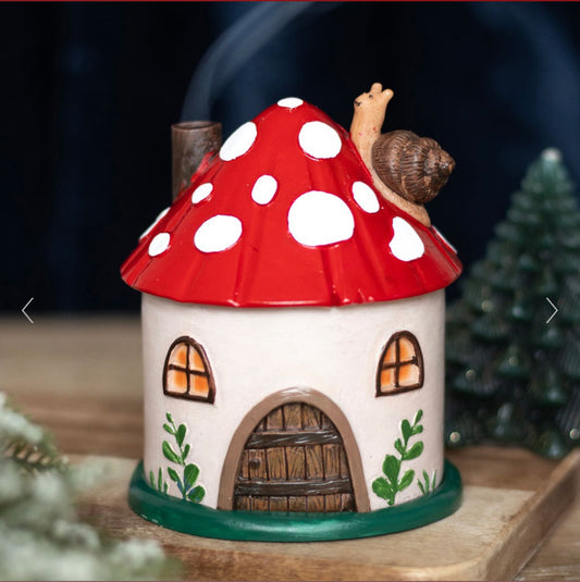 Mushroom House Resin Incense Cone Burner