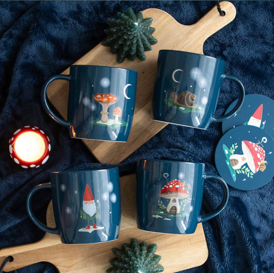 Gnome Sweet Gnome Mushroom Mug Set Of 4