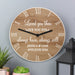 Personalised Free Text Wood Effect Wall Clock