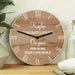 Personalised Free Text Wood Effect Wall Clock