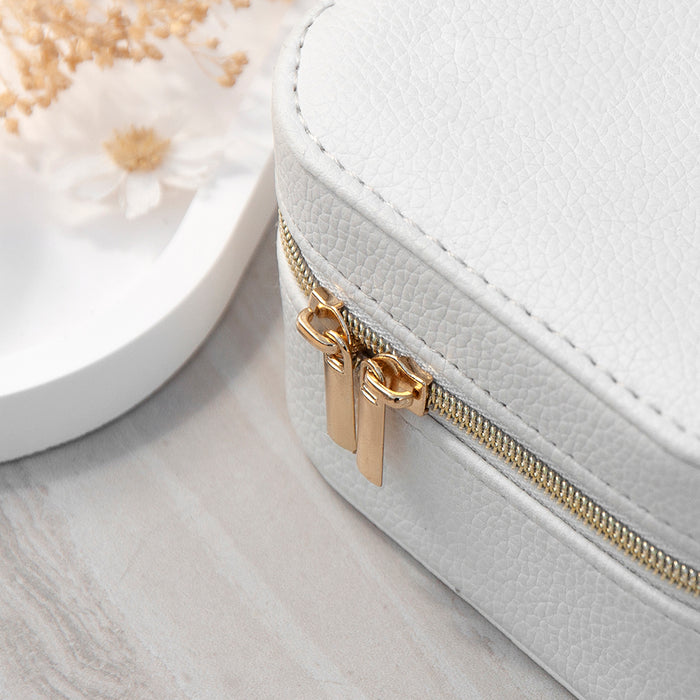 Personalised White Travel Jewellery Case Box